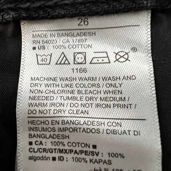 Old Navy Womens Black Denim Shorts Plus Size 26 High Rise Slouchy Straight - Picture 6 of 6